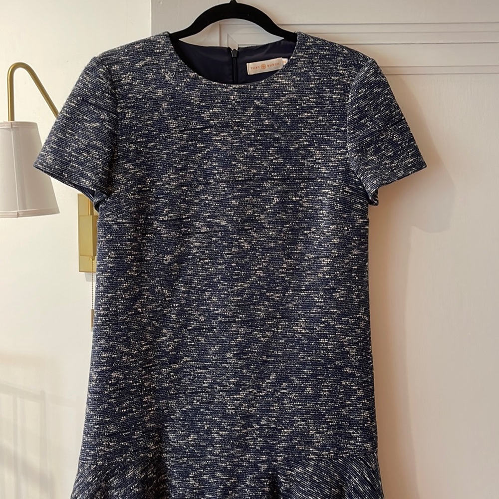 Tory Burch blue tweed dress